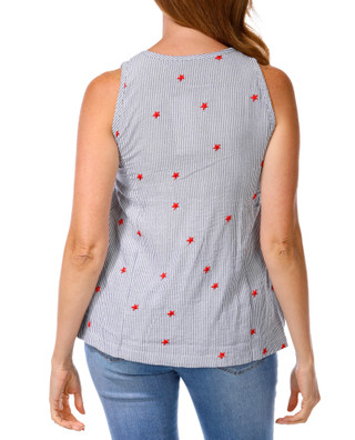 Thumbnail 2: SJS Women's Sleeveless Embroidered Star Top 