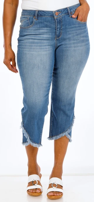 Thumbnail 1: 1822 Women's Tulip Hem Denim Capris 