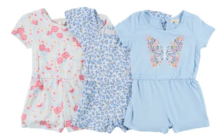 Thumbnail 1: B TWEEN Little Girl's 3 Pk Romper Set 