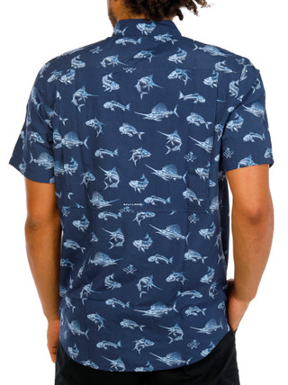 Thumbnail 3: Salt Life Men's Short Sleeve Print Button Down Shirt 
