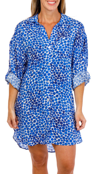 Thumbnail 1: Anne Cole Women's 3/4 Sleeve Button Down Coverup Shirt 