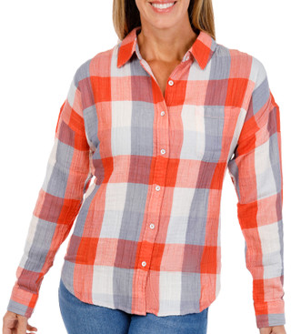Thumbnail 1: FLAG & ANTHEM Womens Long Sleeve Boyfriend Button Down Top 