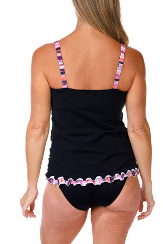 Thumbnail 2: GOTTEX Women's Tricolor Tankini Swim Top 