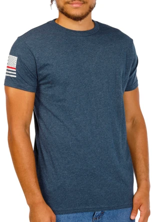 Thumbnail 1: GRUNT STYLE Men's Red Line Flag Basic T-Shirt 