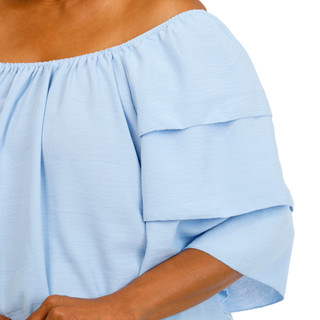 Thumbnail 2: Chenault Plus Flutter Sleeve Airflow Top 