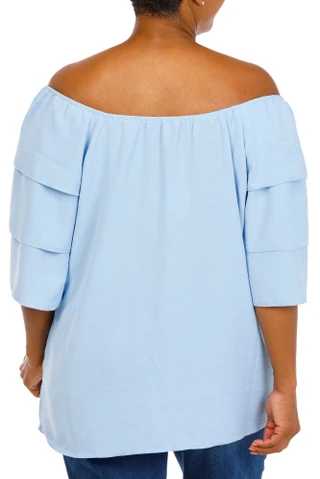 Thumbnail 3: Chenault Plus Flutter Sleeve Airflow Top 