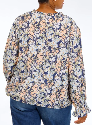 Thumbnail 2: Cece Plus Long Sleeve Keyhole Neck Top 