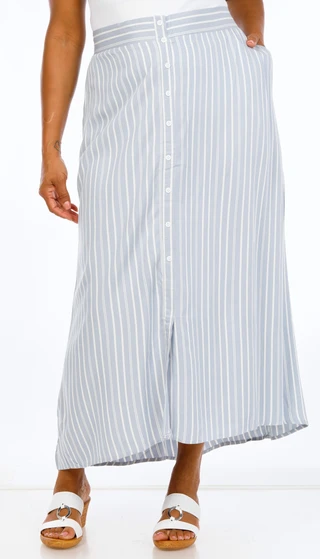 Thumbnail 1: Daily Thread Plus Button Front High Low Skirt 