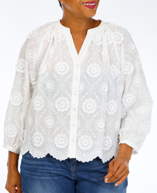 Thumbnail 1: INDUSTRY Plus Long Sleeve Button Front Top 
