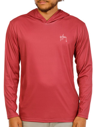 Thumbnail 2: Guy Harvey Men's Long Sleeve Hooded Fishing Shirt 