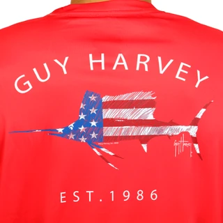 Thumbnail 4: Guy Harvey Men's Long Sleeve Performance Graphic Tee 
