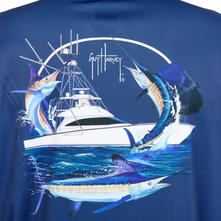 Thumbnail 2: Guy Harvey Men's Long Sleeve Performance Graphic Tee 