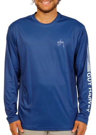 Thumbnail 3: Guy Harvey Men's Long Sleeve Performance Graphic Tee 