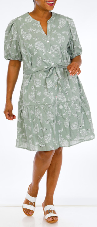 Thumbnail 2: Lucky Brand Plus Puff Sleeve Eyelet Shirtdress 