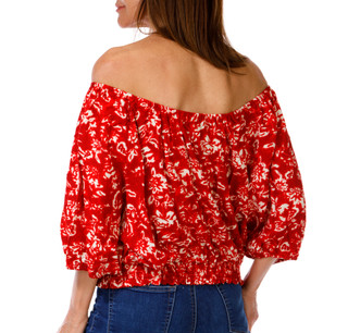 Thumbnail 2: 1 STATE Women's Puff Sleeve Tie Front Top 
