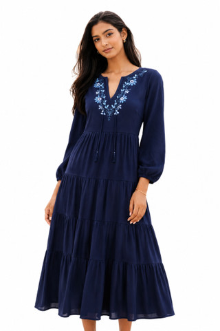 Thumbnail 1: Beach Lunch Lounge Women's Damara Flutter Cuff Long Sleeve Dress 