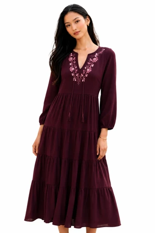 Thumbnail 1: Beach Lunch Lounge Women's Damara Flutter Cuff Long Sleeve Dress 
