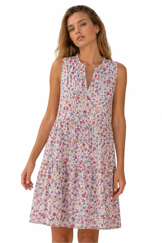 Thumbnail 1: Beach Lunch Lounge Women's Bella Ruffle Split Neck Sleeveless Dress 