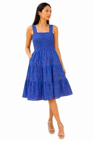 Thumbnail 1: Beach Lunch Lounge Women's Alice Smocked Sleeveless Dress 
