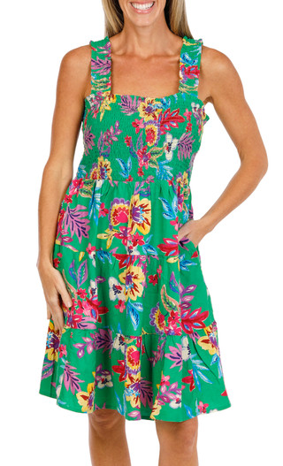 Thumbnail 1: Beach Lunch Lounge Women's Alice Smocked Sleeveless Dress 
