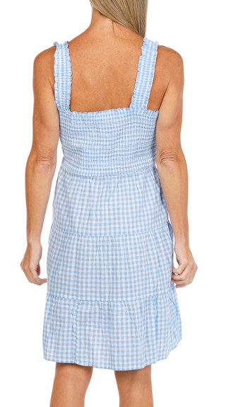 Thumbnail 2: Beach Lunch Lounge Women's Alice Gingham Tiered Ruffle Strap Sleeveless Dress 