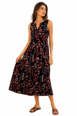 Thumbnail 1: Beach Lunch Lounge Women's Ireana Tiered Sleeveless Midi Dress 