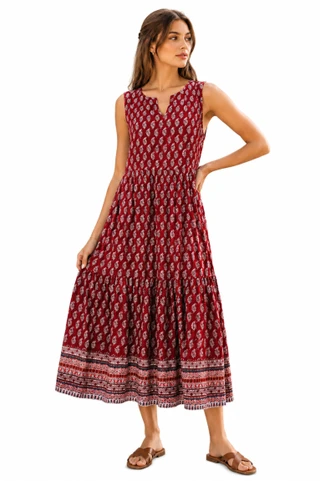 Thumbnail 1: Beach Lunch Lounge Women's Ireana Tiered Sleeveless Midi Dress 