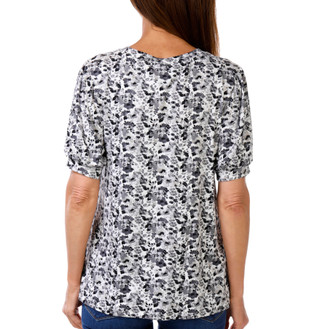 Thumbnail 2: BOBEAU Women's Short Sleeve Puff Sleeve Crew Neck Top 