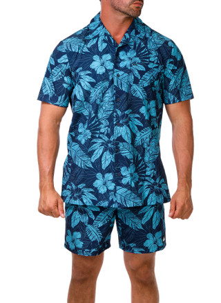 Thumbnail 1: Quiksilver Men's 2 Pc Tropical Print Cabana Shorts Set 