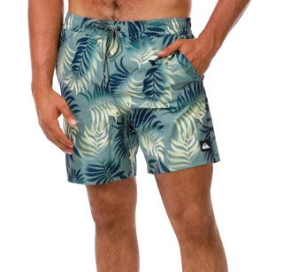 Thumbnail 1: Quiksilver Men's Palm Leaf Print Swim Shorts  