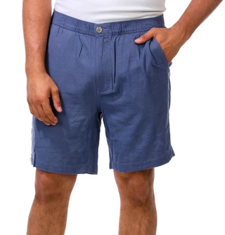 Thumbnail 1: Caribbean Joe Men's Elastic Waist Zip Up Linen Shorts 