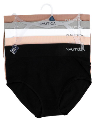 Thumbnail 1: Nautica Women's Plus 5 Pk High Waist Brief Panties  