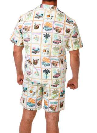 Thumbnail 4: MALIBU Men's 2 Pc Tropical Print Shorts Set 