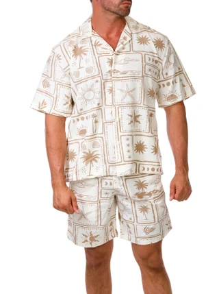 Thumbnail 1: MALIBU Men's 2 Pc Desert Shorts Set 