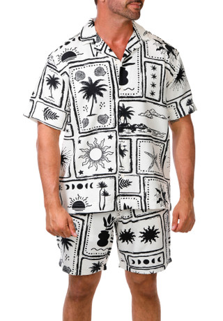 Thumbnail 1: MALIBU Men's 2 Pc Linen Desert Shorts Set 