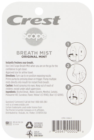 Thumbnail 3: CREST 4 Pk Original Mint Breath Sprays 