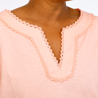 Thumbnail 2: Lands End Plus Short Sleeve Split Neck Top 