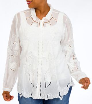 Thumbnail 1: JOHNNY WAS Women's Chryssie Embroidered Top 