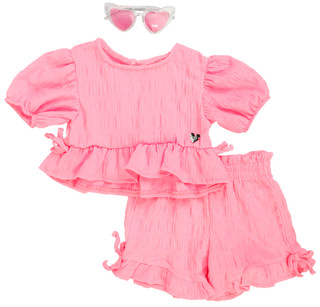 Thumbnail 1: Paris Hilton Toddler Girls 3 Pc Shorts Set with Heart Sunglasses 