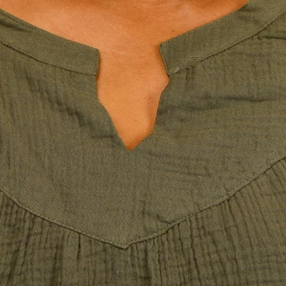 Thumbnail 2: Lands End Plus Gauze Split Neck Yoke Top 