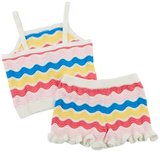 Thumbnail 4: Andy & Evan Toddler Girls 2 Pc Crochet Shorts Set  