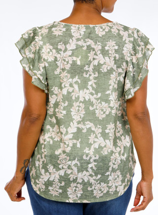 Thumbnail 3: Chenault Plus Short Sleeve Linen Top 
