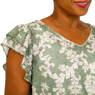 Thumbnail 2: Chenault Plus Short Sleeve Linen Top 