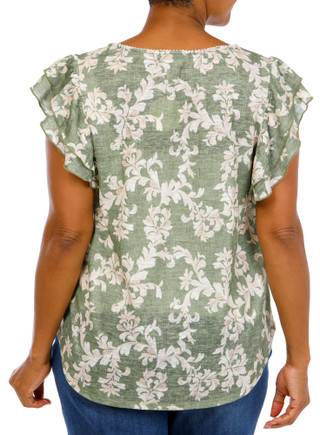 Thumbnail 3: Chenault Plus Short Sleeve Linen Top 