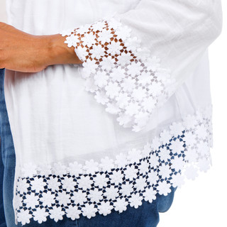 Thumbnail 3: HARPER 241 Plus Lace Trim Cardigan 