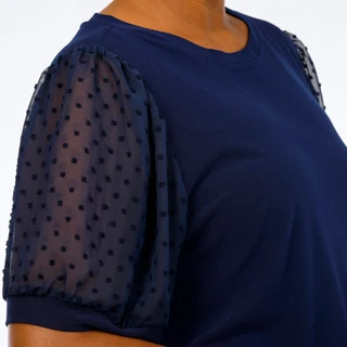 Thumbnail 2: Cece Plus Short Clip Dot Sleeve Top 
