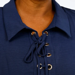Thumbnail 3: Catherine Malandrino Plus Sleeveless Lace Up Collar Top 