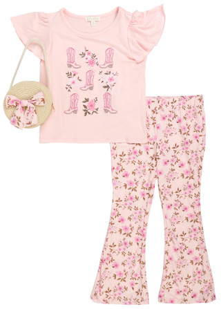 Thumbnail 1: Btween Little Girls 3 Pc Western Flare Leggings & Bag Set 