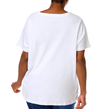 Thumbnail 2: Coral Bay Plus Short Sleeve Sweetheart Neck Top 