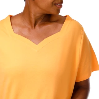 Thumbnail 3: Coral Bay Plus Short Sleeve Sweetheart Neck Top 